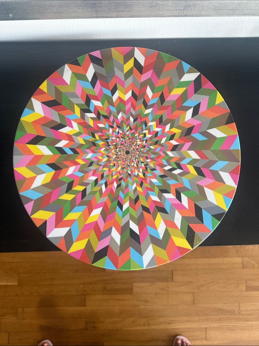 Vibrant Multicolor Geometric Lazy Susan - Colorful Chevron Starburst